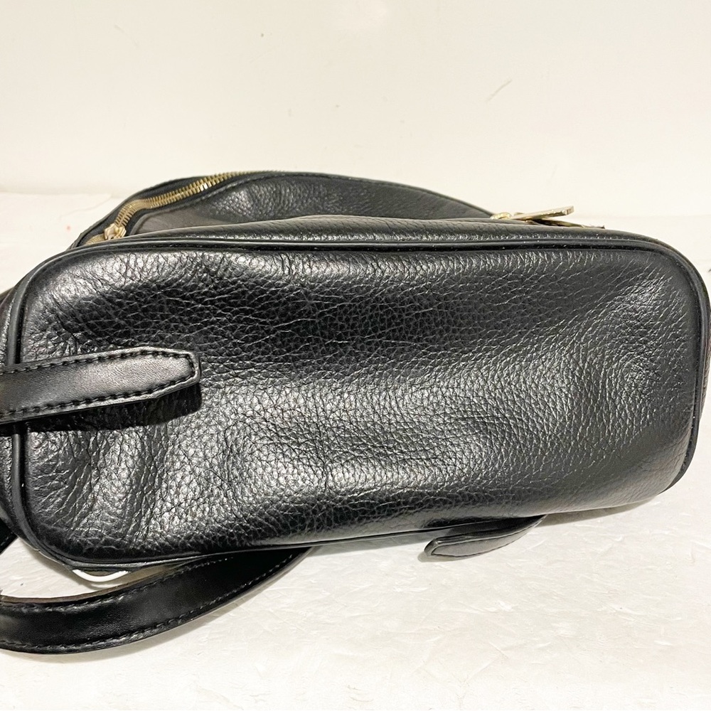 Michael Kors Black Soft Pebbled Leather Gold Studded Mini Backback Purse - Picture 6 of 7